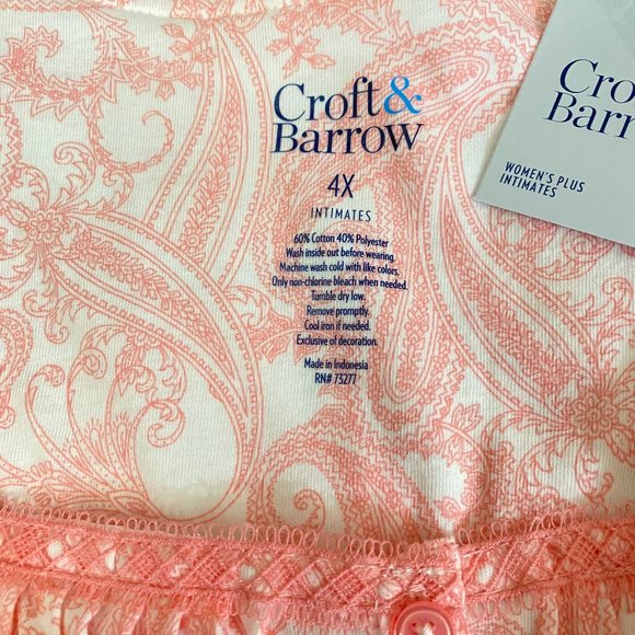 Croft & Barrow Cotton blend Short Sleeve Nightgown 4X - Picture 6 of 6
